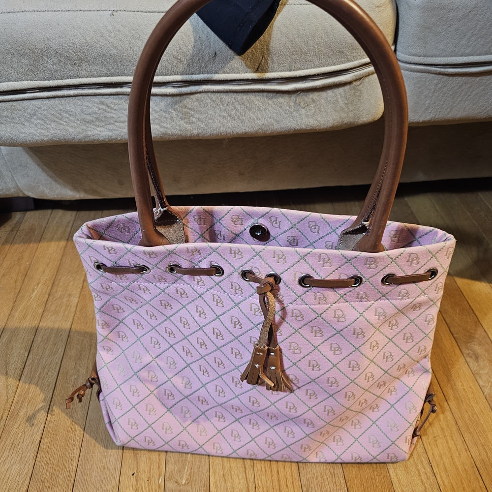 Dooney & Bourke Pink and Brown Shoulder Bag